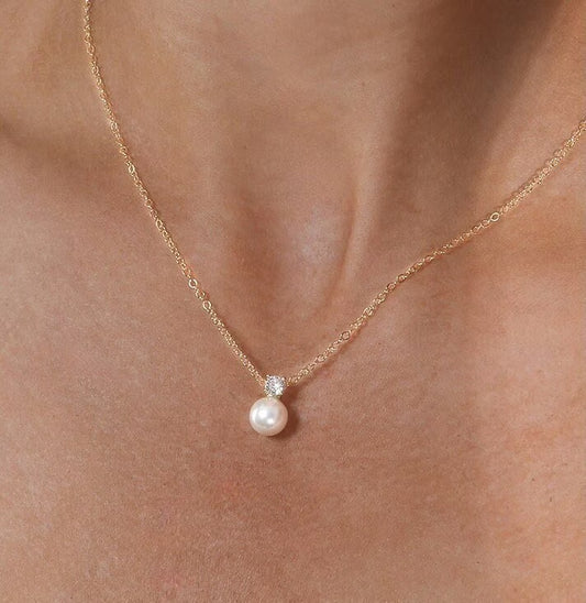 Lustrous Whisper Pearl Necklace – Timeless Elegance for Her Special Day
